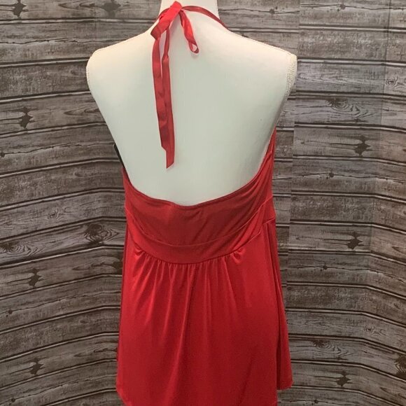 🔥🔥SALE🔥🔥STYLE & CO Bright Red Beaded Neck Sleeveless Top - Picture 4 of 5